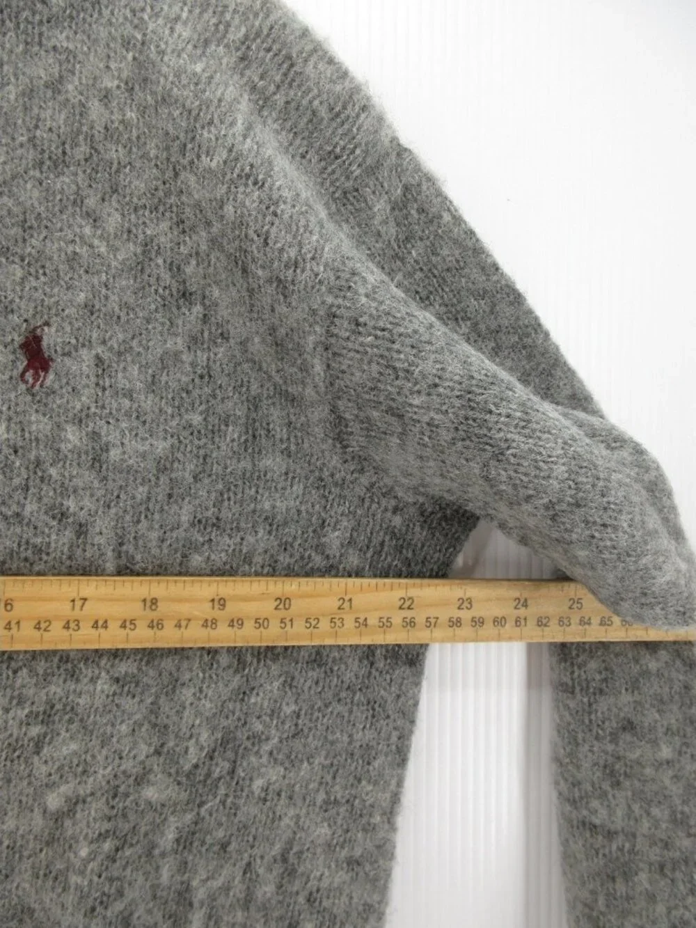 VGT Polo Ralph Lauren Sweater 44 Wool Fuzzy Knit Pullover Pony Large